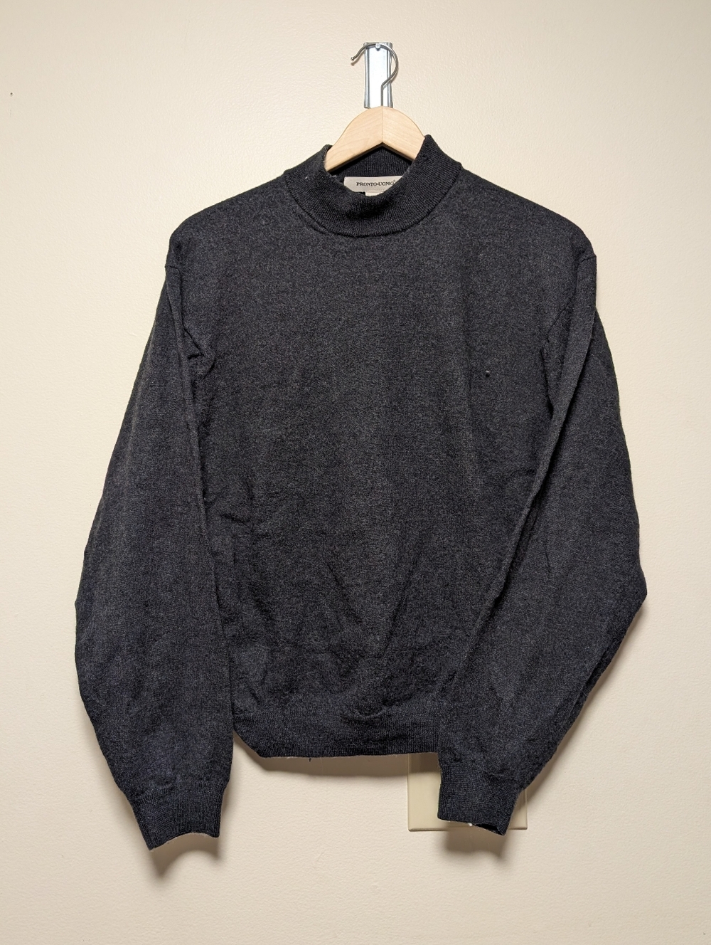 PRONTO UOMO Merino Wool Mock Neck Sweater Gray XXL Women’s